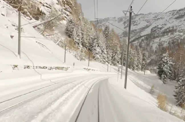 فضيحه بنت قشطه تتمتع مع مولد ★ 4K Cab ride 🇨🇭St. Moritz – 🇮🇹Tirano, fresh snow, strong winds & snowdrifts [03.2020]