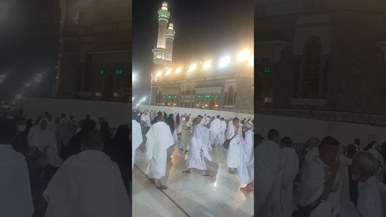 إذان الفجر الحرم المكي الشريف منظر جميلة #المباشر #🤲🌹❤️#