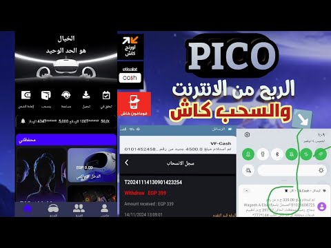 اثبات سحب 4500$ج من منصه PICO💲🔥| السحب فودافون كاش | الربح من الانترنت 2025